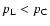 $p_{\rm L}<p_{\rm C}$