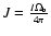 $J= \frac {I \Omega_{\rm b}} {4\pi}$
