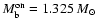 $M_{\rm b}^{\rm on}=1.325 ~M_\odot$