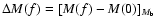 $\Delta M(f)=[M(f)-M(0)]_{M_{\rm b}}$