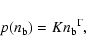 \begin{displaymath}
p({n_{\rm b}}) = K{n_{\rm b}}^{\Gamma},
\end{displaymath}