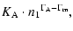 $\displaystyle {K_{\rm A}}\cdot{n_1}^{{\Gamma_{\rm A}}-{\Gamma_{\rm m}}} ,$
