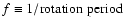 $f\equiv 1/{\rm rotation~period}$