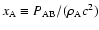 $x_{\rm
A}\equiv P_{\rm AB}/(\rho_{\rm A}c^2)$