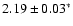 $2.19\pm0.03^*$