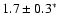 $1.7\pm0.3^*$