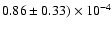 $0.86\pm 0.33)\times 10^{-4}$