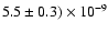 $5.5\pm0.3)\times 10^{-9}$