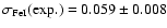 $\sigma_{\rm FeI}{\rm (exp.)}=0.059 \pm 0.008$
