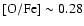 $\rm [O/Fe] \sim 0.28$