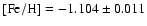 $\rm [Fe/H]=-1.104 \pm 0.011$