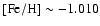 $\rm [Fe/H]\sim -1.010$