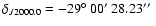 $\delta_{J2000.0} = -29\mbox{$^\circ$ }00\hbox{$^\prime$ }28.23\hbox{$^{\prime\prime}$ }$