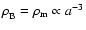 $\rho_{\rm B}^{}= \rho_{\rm m} \propto a^{-3}$