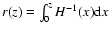 $r(z) = \int_0^z H^{-1}(x) {\rm d}x$