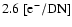 $2.6~[{\rm e}^-/{\rm DN}]$