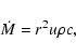 \begin{displaymath}\dot{M}=r^2u\rho c,
\end{displaymath}