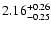 $\rm 2.16^{+0.26}_{-0.25}$