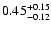 $\rm0.45^{+0.15}_{-0.12}$