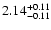 $\rm 2.14^{+0.11}_{-0.11}$