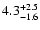 $\rm 4.3^{+2.5}_{-1.6}$