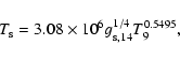 \begin{displaymath}%
T_{\rm s}=3.08\times10^6g_{{\rm s},14}^{1/4}T_{9}^{0.5495},
\end{displaymath}