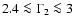 $2.4 \la \Gamma_2 \la 3$