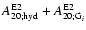 $A^{{\rm E}2}_{20;{\rm hyd}} + A^{{\rm E}2}_{20;{\rm G}_i}$