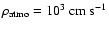 $\rho_{{\rm atmo}} = 10^{3}~{\rm cm~s}^{-1}$