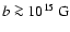 $b \ga 10^{15}~{\rm G}$