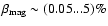 $\beta_{{\rm mag}} \sim ( 0.05 ... 5 )\%$