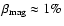$\beta_{{\rm mag}} \approx 1\%$