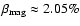$\beta_{{\rm mag}} \approx 2.05\%$
