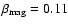 $\beta_{{\rm mag}} =
0.11$