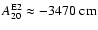 $A^{{\rm E}2}_{20} \approx -3470~{\rm cm}$