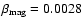 $\beta_{{\rm mag}} = 0.0028$