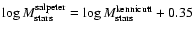 $\log M_{\rm
stars}^{\rm salpeter} = \log M_{\rm stars}^{\rm kennicutt} +0.35$