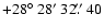 $+28\hbox{$^\circ$ }28\hbox{$^\prime$ }32\hbox{$.\!\!^{\prime\prime}$ }40$