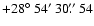 $+28\hbox{$^\circ$ }54\hbox{$^\prime$ }30\hbox{$.\!\!^{\prime\prime}$ }54$