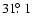 $31\hbox{$.\!\!^\circ$ }1$