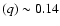 $(q) \sim 0.14$