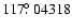 $117\hbox{$.\!\!^\circ$ }04318$