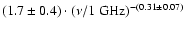 $(1.7\pm 0.4)\cdot (\nu/1~{\rm GHz})^{-(0.31 \pm 0.07)}$