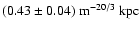 $(0.43 \pm 0.04)~ {\rm m}^{-20/3}~{\rm kpc}$