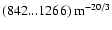 $(842...1266)~{\rm m}^{-20/3}$