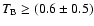 $T_{\rm B}\ge(0.6\pm0.5)$