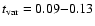 $t_{\rm var}=0.09{-}0.13$