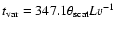 $t_{\rm var} = 347.1 \theta_{\rm scat} L \varv^{-1}$