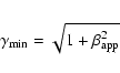 \begin{eqnarray*}\gamma_{{\rm min}}=\sqrt{1+{\beta^2_{{\rm app}}}}
\end{eqnarray*}