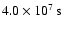 $\unit [4.0 \times 10^{7}]{s}$